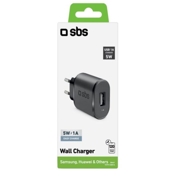 Cargador de pared sbs 1 x usb 100 - 250v 1000 mah negro - Imagen 2