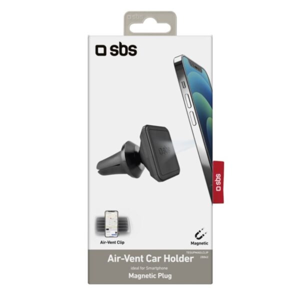 Soporte universal magnetico coche sbs airvent cuadrado negro - Imagen 3