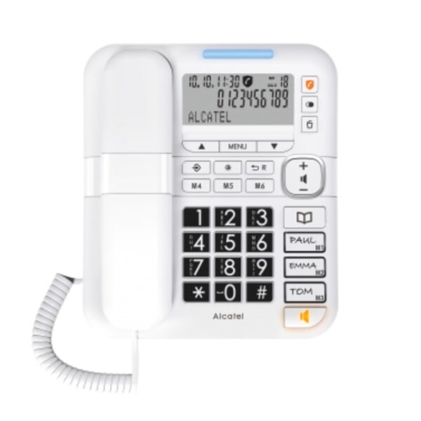 Telefono fijo con cable alcatel tmax 70 white