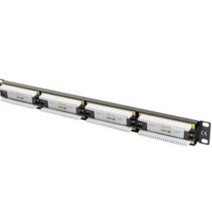 Patch panel lanberg cat.6 utp 24 puertos 1u cat.6 utp 19 pulgadas rack negro