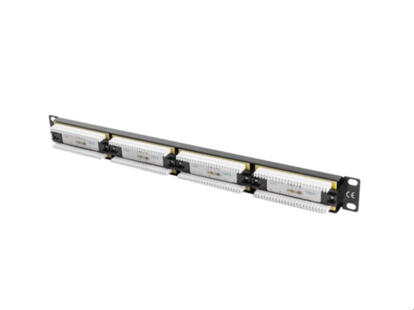 Patch panel lanberg cat.6 utp 24 puertos 1u cat.6 utp 19 pulgadas rack negro