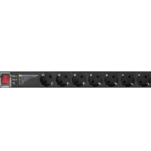 Regleta lanberg 1u 16a 7x schuko rack 19 pulgadas 2m negro