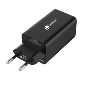 Cargador de pared leotec 65w carga rapida 2 usb tipo - c pd 1 usb - a negro