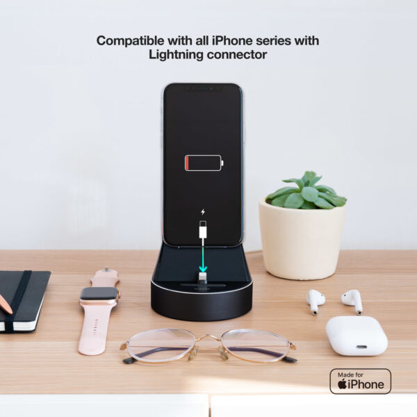 Base de carga tooq apple watch+iphone lightning - Imagen 3