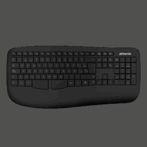 Phoenix k201 teclado ergonomico inalambrico 2.4ghz negro