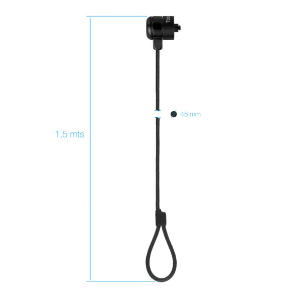Cable tooq seguridad con llave para portatiles 1.5m - Imagen 3