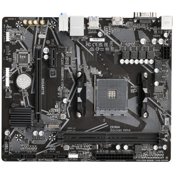 Placa base gigabyte a520m k v2 am4 m - atx -  2 x ddr4 -  4 x usb 3.2 -  2 x usb 2.0 -  1 x hdmi -  1 x d - sub -  1 x ps - 2 - Imagen 3
