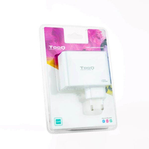 Cargador de pared tooq gan 2 x usb tipo 1 x usb tipo a 100w - Imagen 2