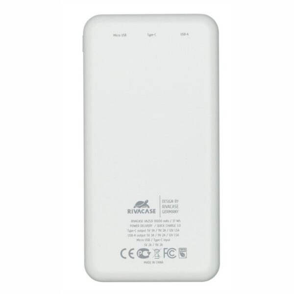 Powerbank rivacase va2531 10000mah blanco - Imagen 2