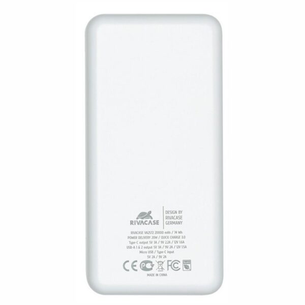 Powerbank rivacase va2572 20000mah blanco - Imagen 2