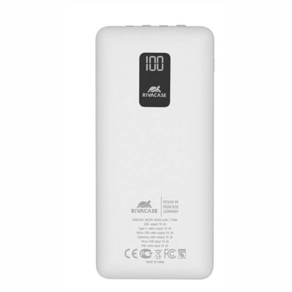 Powerbank rivacase va2210 10000mah blanco - Imagen 2