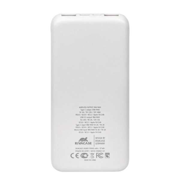 Powerbank rivacase va2601 10000mah blanco - Imagen 3