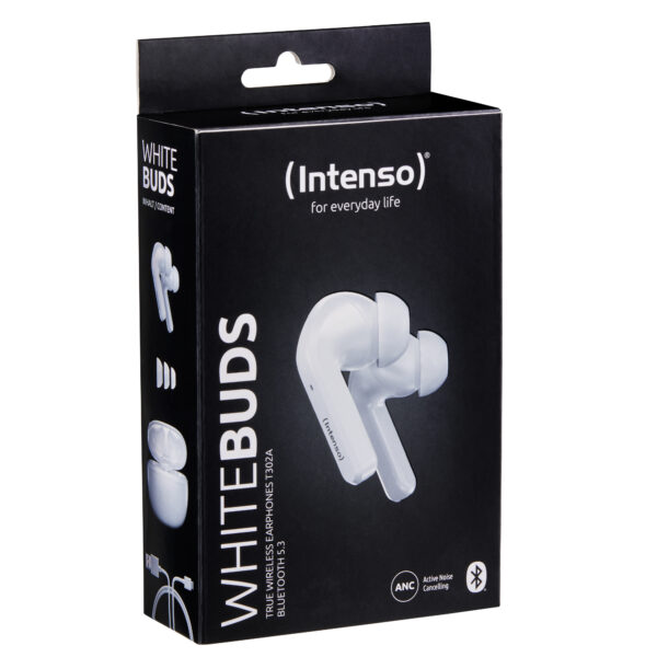 Auriculares bluetooth intenso buds t300a tws con anc blanco inalambrico - Imagen 2