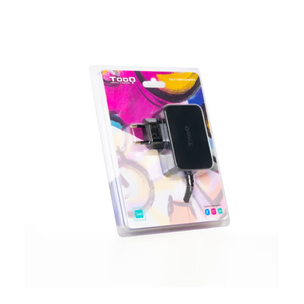 Cargador portatil tooq gan usb - c pd 65w negro - Imagen 3