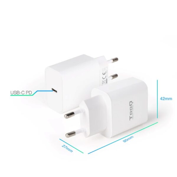 Cargador tooq 20w usb tipo c - Imagen 2