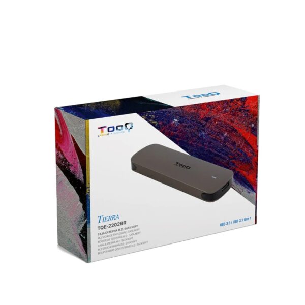 Carcasa disco duro tooq tqe - 2202br para ssd m.2 usb tipo c marron - Imagen 3