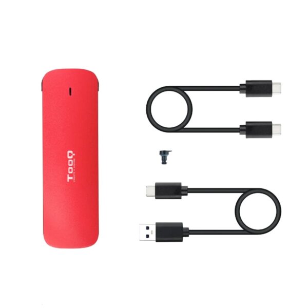 Carcasa disco duro tooq tqe - 2201r para ssd m.2 usb tipo c roja - Imagen 3