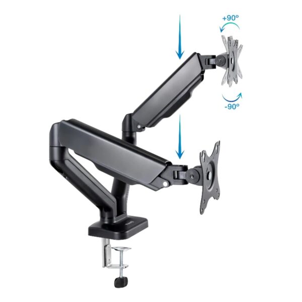 Soporte mesa tooq 2 brazos hasta 32 pulgadas 100x100 max 9kg - Imagen 2