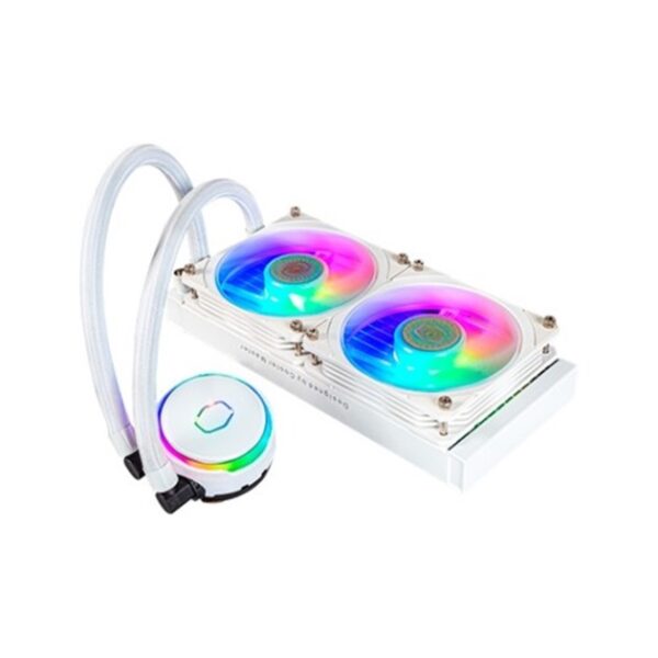 Kit refrigeracion liquida coolermaster ml pl240 flux we white argb 2 x 120mm - Imagen 2