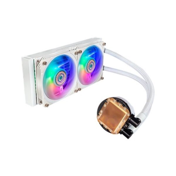 Kit refrigeracion liquida coolermaster ml pl240 flux we white argb 2 x 120mm - Imagen 3