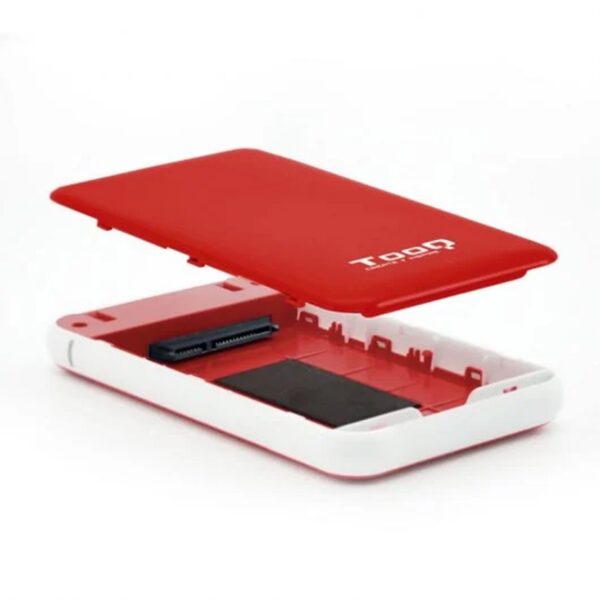 Carcasa disco duro tooq tqe - 2528r 2.5 pulgadas sata3 micro usb roja - Imagen 2