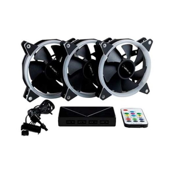 Kit ventiladores cpu gaming unykach ring led argb 3 x 120mm - Imagen 3