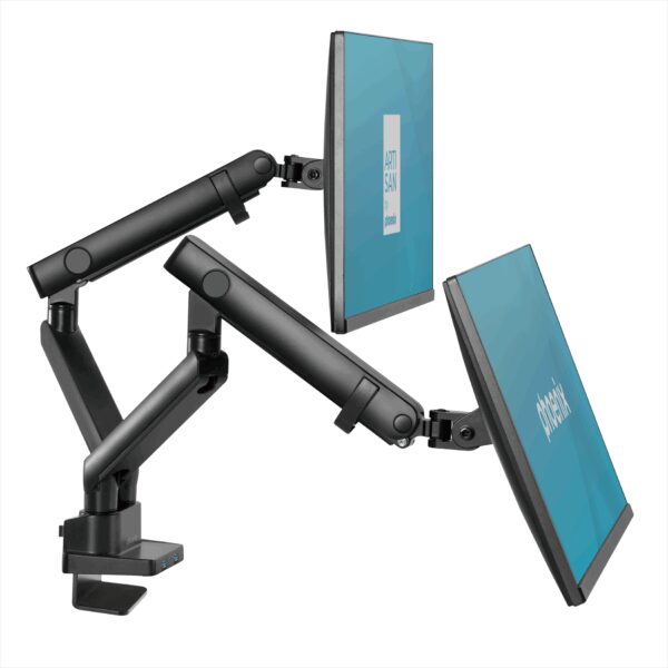 Phoenix mstand2 brazo articulado resorte de gas para doble monitor hasta 27 vesa 75 x 75 - 100 x 100 incluye 2 usb - Imagen 3
