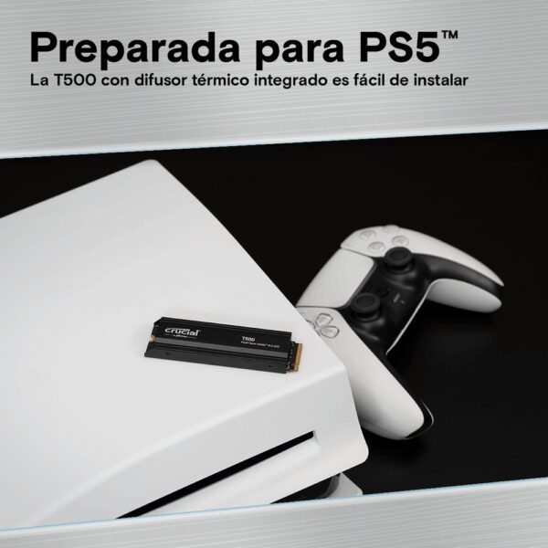 Isco duro interno solido ssd crucial t500 1tb pcie nvme 4.0 x4 con hs - Imagen 2