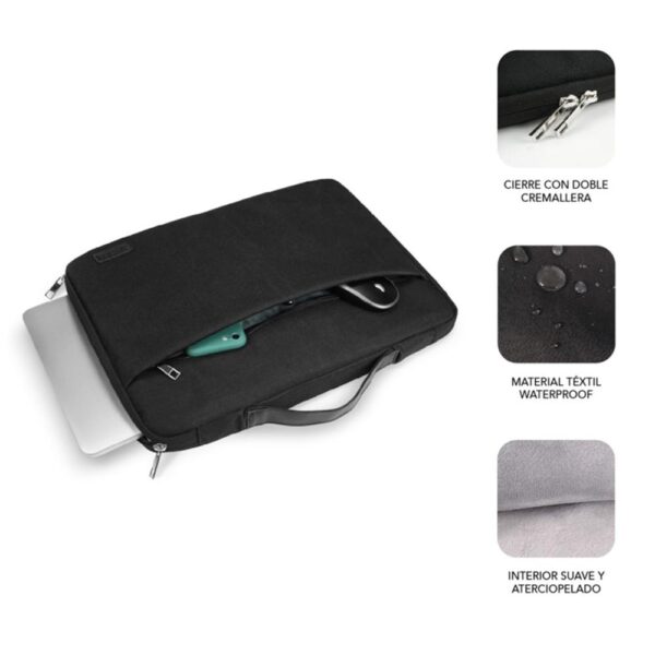 Funda para portatil subblim elegant laptop sleeve 15.6 pulgadas negro - Imagen 2