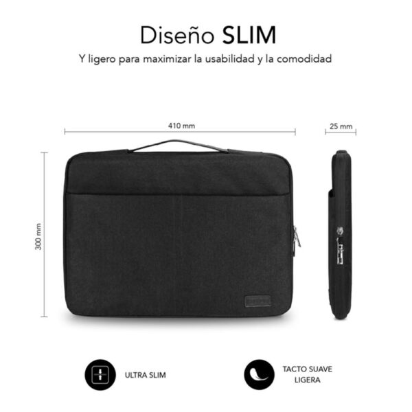 Funda para portatil subblim elegant laptop sleeve 15.6 pulgadas negro - Imagen 3
