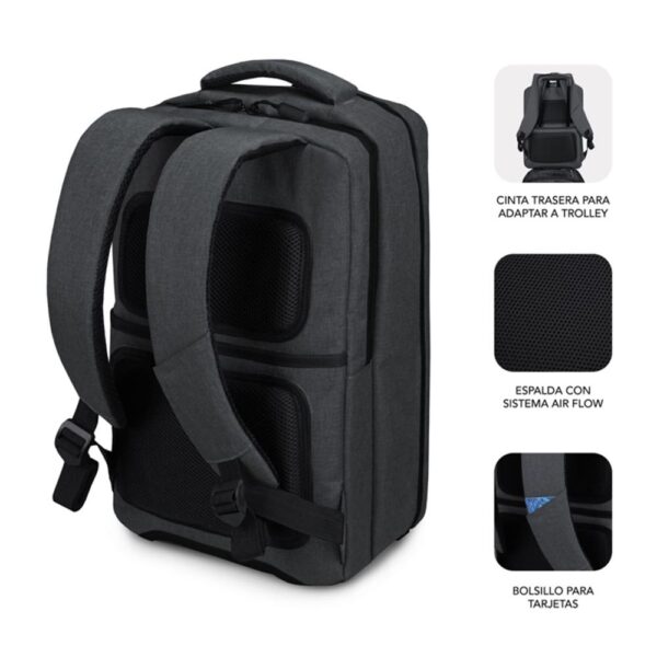 Mochila para portatil subblim traveller airpadding 15.6 pulgadas gris - Imagen 2