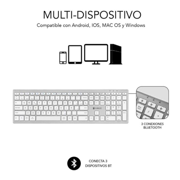 Teclado subblim keyboard pure extended inalambrico - Imagen 2