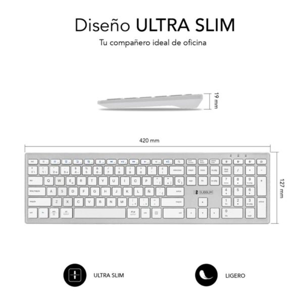 Teclado subblim keyboard pure extended inalambrico - Imagen 3