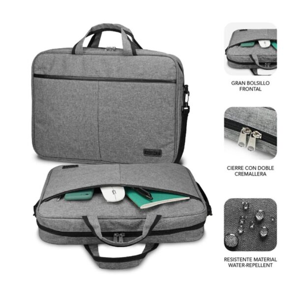 Maletin para portatil subblim elite laptop 15.6 pulgadas gris - Imagen 2