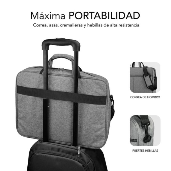 Maletin para portatil subblim elite laptop 15.6 pulgadas gris - Imagen 3