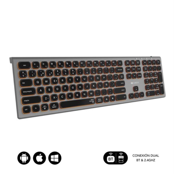 Teclado subblim master iluminado ext inalambrico gris - negro - Imagen 2