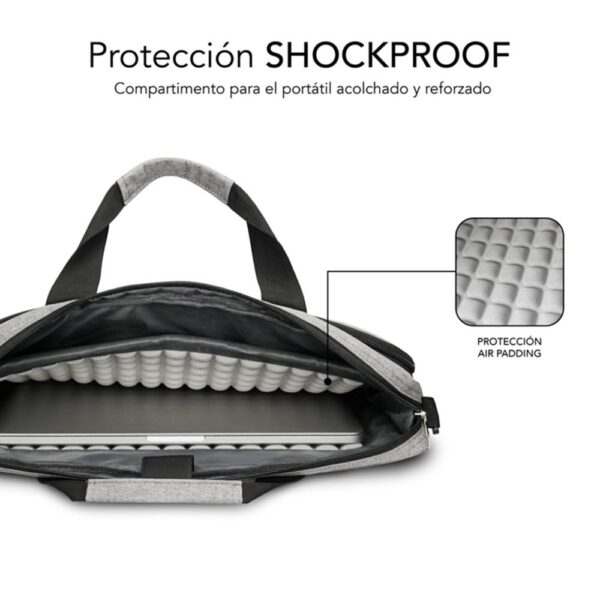 Maletin para portatil subblim air padding 15.6 pulgadas gris - Imagen 3