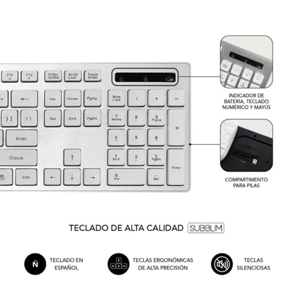 Teclado + raton subblim subkbw - ceke10 inalambrico - Imagen 2