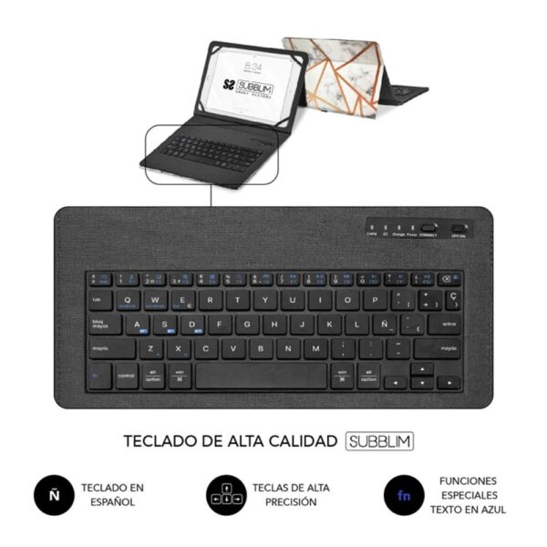 Funda subblim subkt5 - bttw10 para tablet 11 pulgadas trendy marmol blanco - Imagen 3