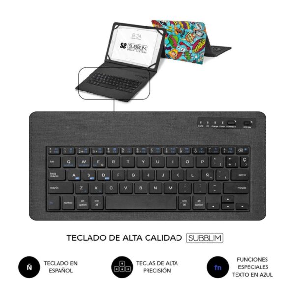 Funda + teclado subblim keytab pro 11 pulgadas trendy comic - Imagen 2