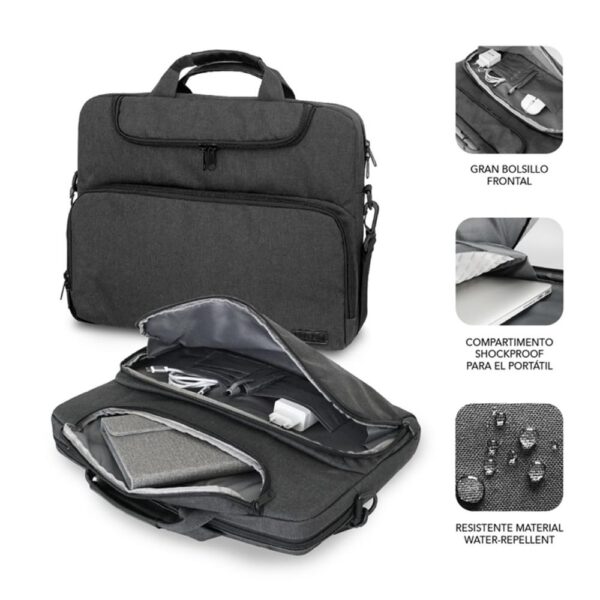 Maletin subblim air padding para portatil 13.3 pulgadas - 14 pulgadas dark grey - Imagen 2