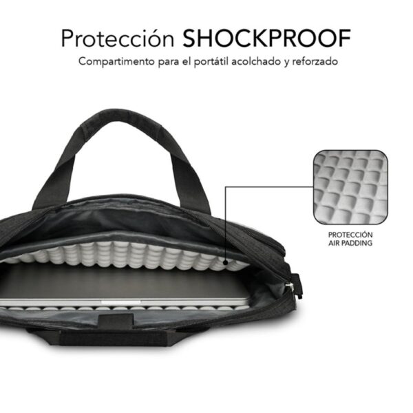 Maletin subblim air padding para portatil 13.3 pulgadas - 14 pulgadas dark grey - Imagen 3