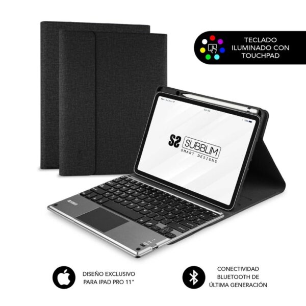 Funda + teclado subblim para ipad pro 11 pulgadas negro - gris