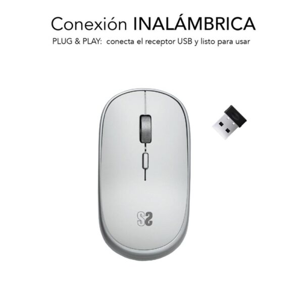 Raton inalambrico subblim submo - rfm0001 plata - Imagen 2