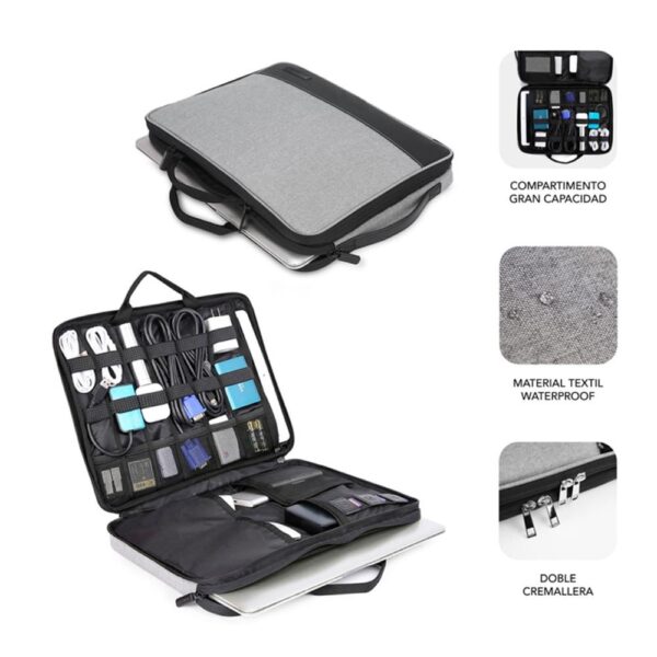 Funda subblimi advance laptop sleeve para portatil 13.3 pulgadas - 14 pulgadas gris - Imagen 2
