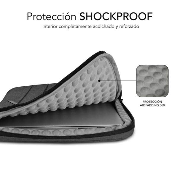 Funda subblim air padding 360 sleeve para portatil 13.3 pulgadas - 14 pulgadas gris oscuro - Imagen 2