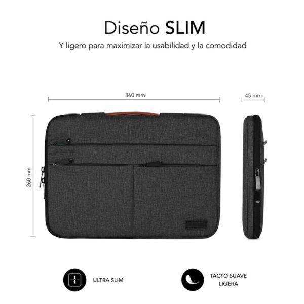 Funda subblim air padding 360 sleeve para portatil 13.3 pulgadas - 14 pulgadas gris oscuro - Imagen 3