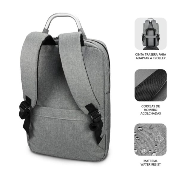 Mochila subblim elite airpadding para portatil 15.6 pulgadas gris - Imagen 2