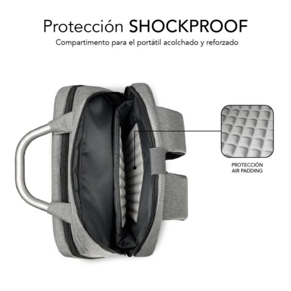 Mochila subblim elite airpadding para portatil 15.6 pulgadas gris - Imagen 3