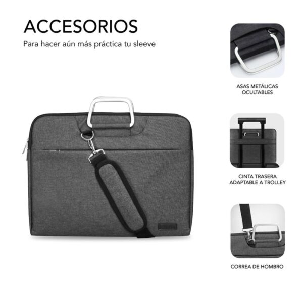 Funda subblim business laptop sleeve para portatil 15.6 pulgadas gris - Imagen 3
